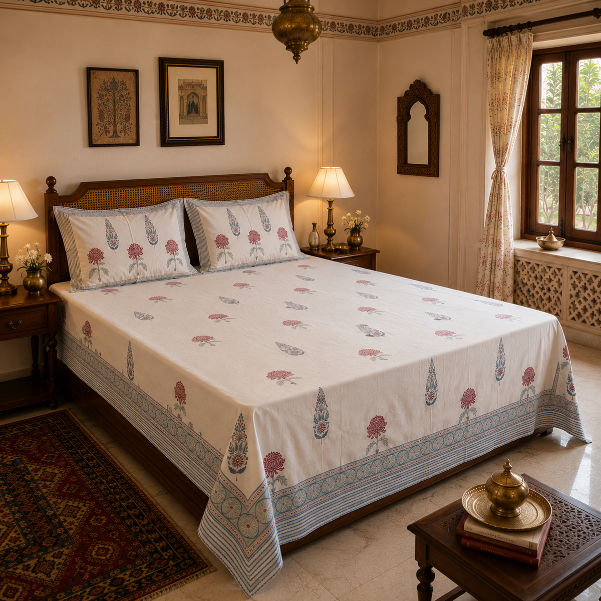 Ambari rust bedsheet detail