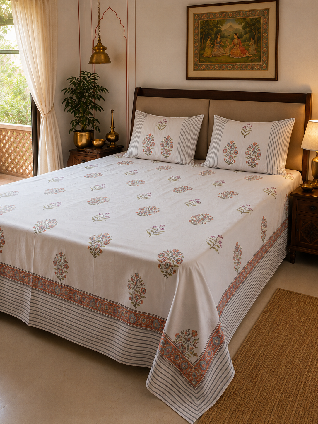 Gulmohar bedsheet with pillow covers