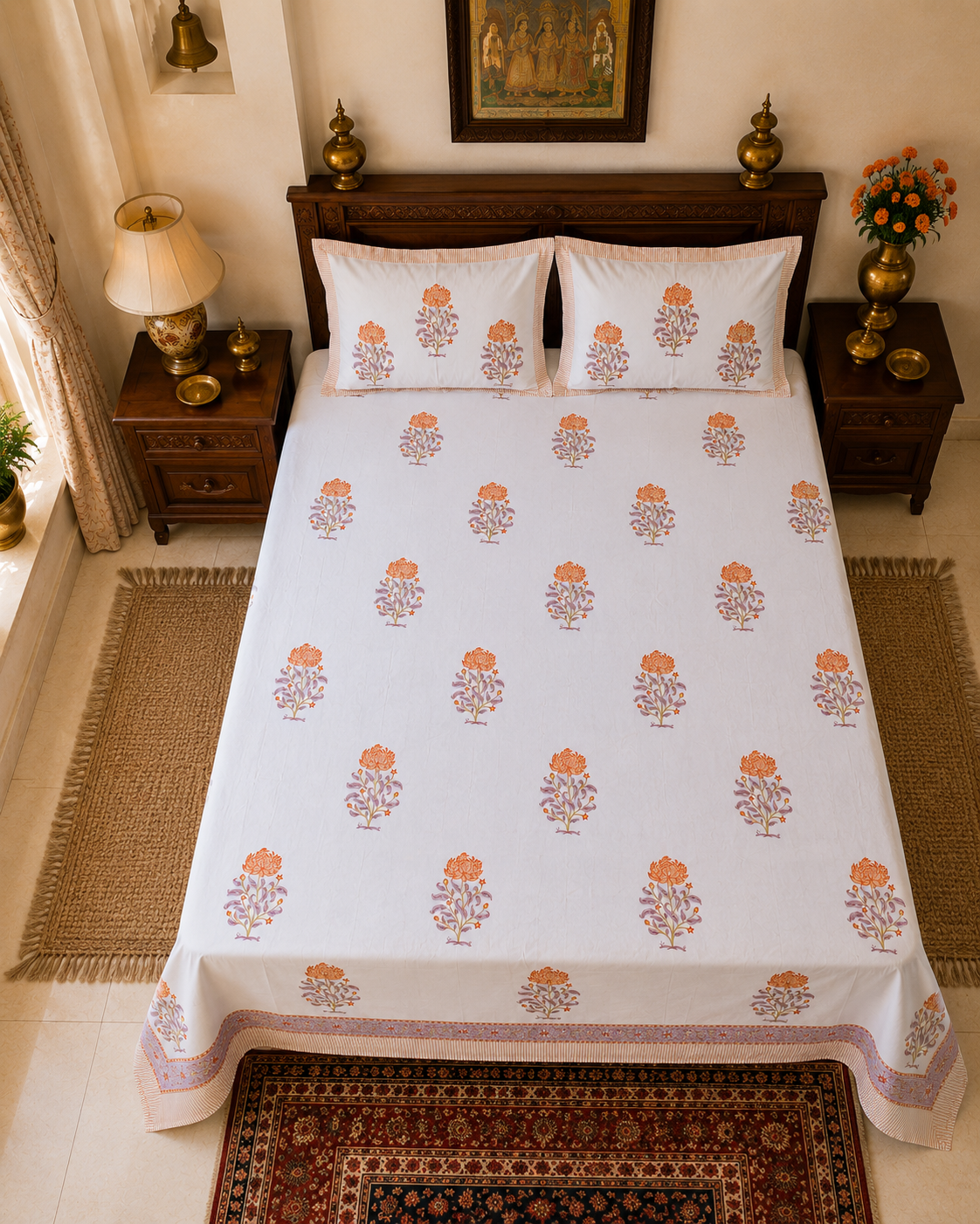 Kairavi king bedsheet with 2 pillow covers