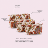 Tamra Quilted Cotton Pouch Set - feature infographic