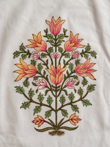 Kesariya orange bedsheet motif detail