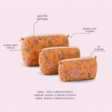 Genda Quilted Cotton Pouch Set - feature infographic