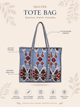 Neela Quilted Cotton Tote Bag - feature infographic