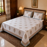Kesariya orange bedsheet fabric detail