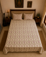 Kusumrekha bedsheet floral print detail